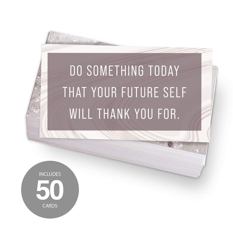 Canopy Street Marble Quartz Daily Gratitude Cards / 50 Motivational Kindness Cards / 25 Inspirational Quote Card Designs / 2â€ x 3.5â€ Uplifting Flat Business Card Pack - Image 5